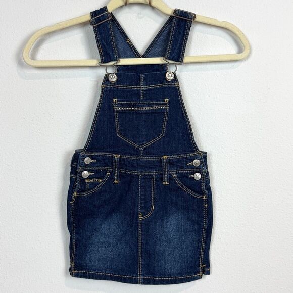 Jordache Denim Rhinestone Skirt Overalls Girl's 4/5 - Picture 1 of 7